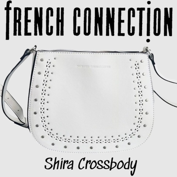 FRENCH CONNECTION Shira Vegan Leather Stud Detail Crossbody Bag NWT - Picture 1 of 9